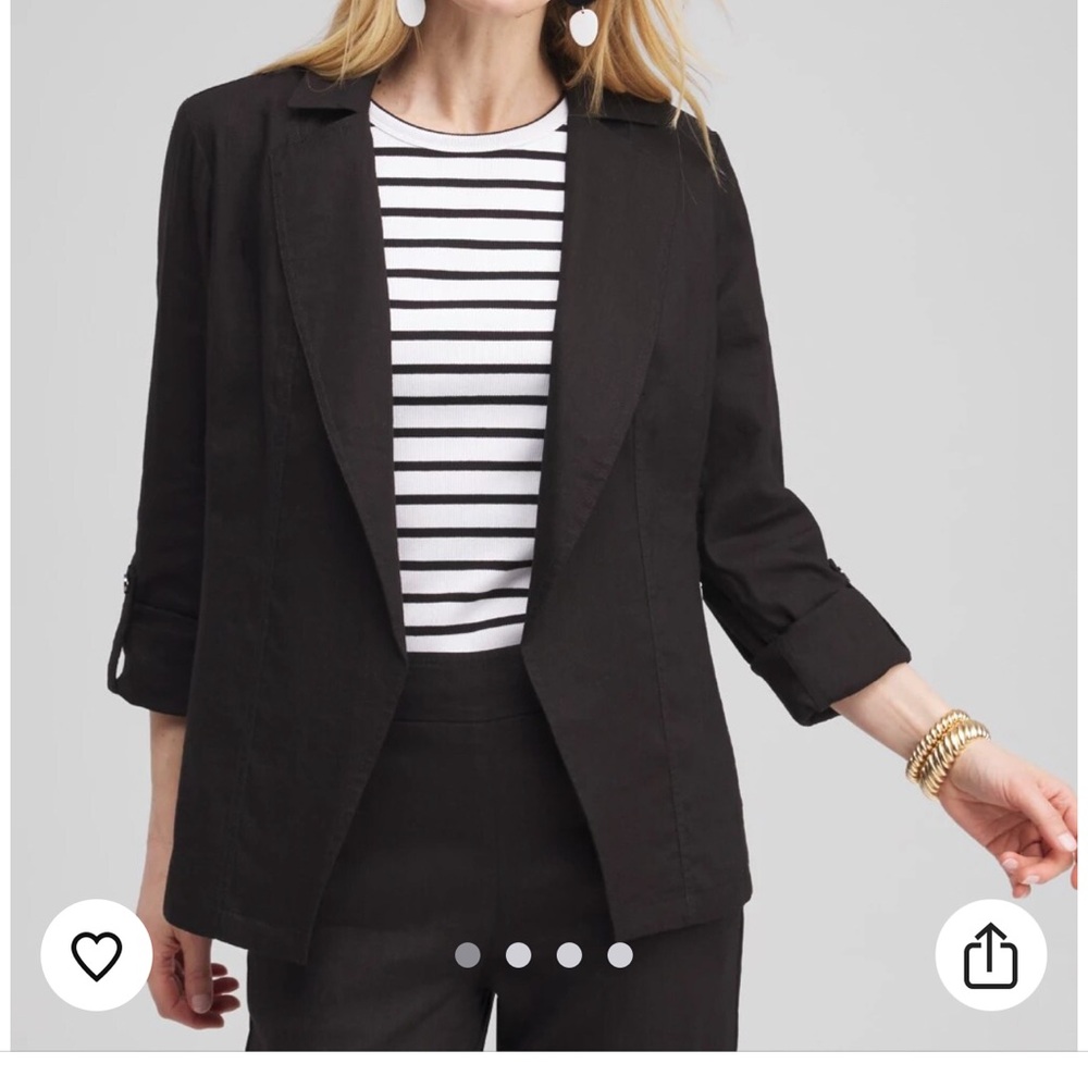 Chico's Black Tailored Blazer with Notched Lapels